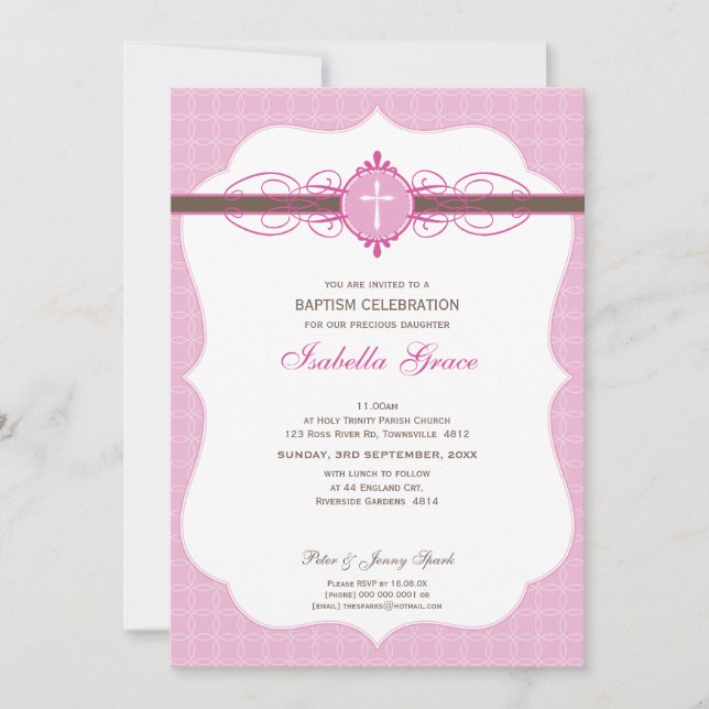 INVITACIÓN DE BAPTISMO :: inmaculado 4P (Anverso)