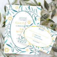 Invitación de Bar Bat Mitzvah Estelar Botánico Acu