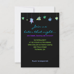 INVITACIÓN DE BAR MITZVAH CON LETRAS HEBREAS COLGA
