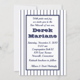 Invitación de Bar Mitzvah con rayas de Nueva York