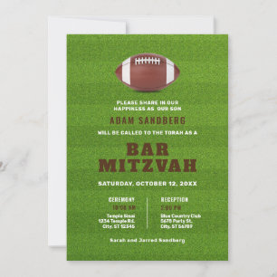 Invitación de Bar Mitzvah con tema de Fútbol Ameri