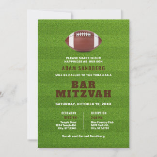 Invitación de Bar Mitzvah con tema de Fútbol Ameri