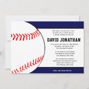 Invitación de Bar Mitzvah con temas de béisbol