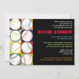 Invitación de Bar Mitzvah con temas de béisbol Ret
