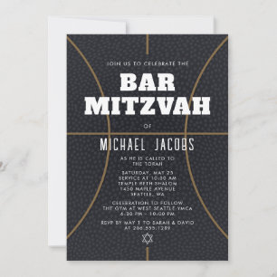 Invitación de Bar Mitzvah de Baloncesto Tema Depor