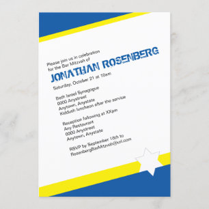 Invitación de Bar Mitzvah de Estrella de David Mod