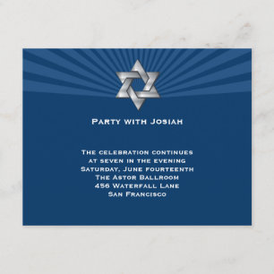 Invitación de Bar Mitzvah de Josiah Silver Estrell