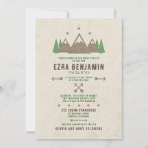 Invitación de Bar Mitzvah de Lona de Campamento de