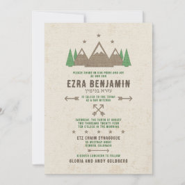 Invitación de Bar Mitzvah de Lona de Campamento de