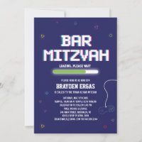 Invitación de Bar Mitzvah de videojuegos para juga