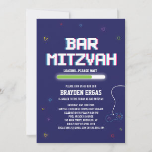 Invitación de Bar Mitzvah de videojuegos para juga