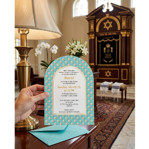 Invitación de Bar Mitzvah Perla Elegante
