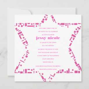 Invitación de Bar y Bat Mitzvah de Stars & Squares