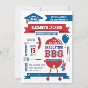 Invitación de barbacoa con gradación moderna