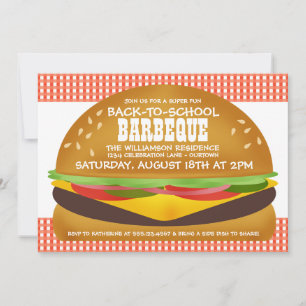 Invitación de Barbacoa de Hamburguesa con Queso pa