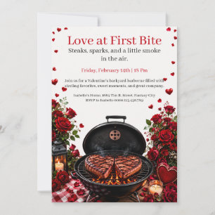 Invitación de barbacoa del Día de San Valentín Amo