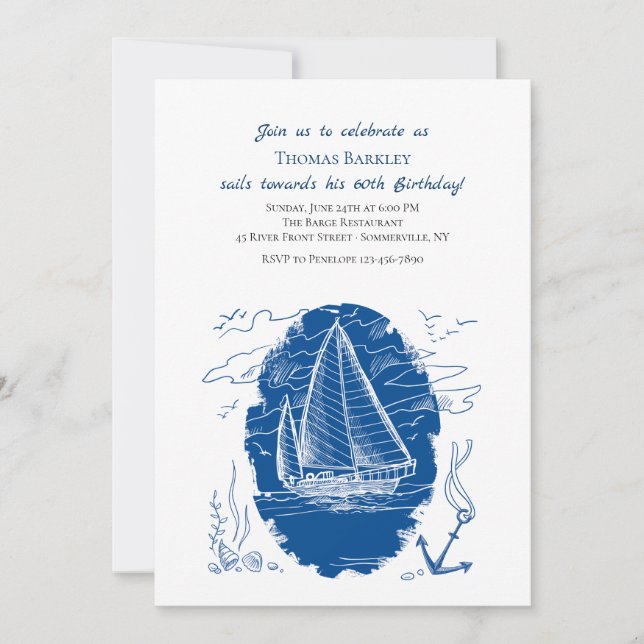 Invitación de barco a vela (Anverso)