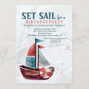 Invitación de Barco Acuarela