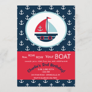 Invitación de Barco de Vela Adorable