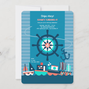 Invitación de Barcos de Juguete
