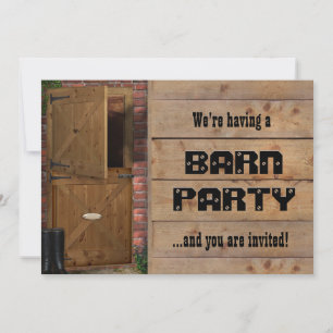 Invitación de Barn Party (todo personalizable de t