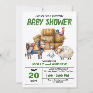 Invitación de Barnyard Baby Shower