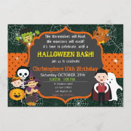 INVITACIÓN DE BASH DE CUMPLEAÑOS DE HALLOWEEN COST