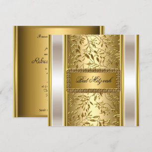 Invitación de Bat Mitzvah Art Déco de Oro