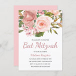 Invitación de Bat Mitzvah con flores rosadas de or<br><div class="desc">Rosa de bonito Flores Rosa de Oro Bat Mitzvah InviteVer colección de coincidencias en Nicho y tienda de nidos</div>