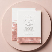 Invitación de Bat Mitzvah con pincelada de oro ros