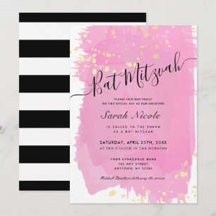Invitación de Bat Mitzvah con salpicaduras de acua
