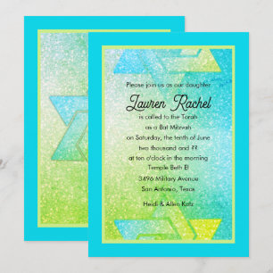 Invitación de Bat Mitzvah de gradiente brillante t