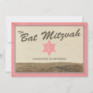 Invitación de Bat Mitzvah de la vieja Jerusalén en