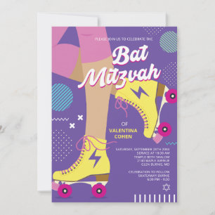 Invitación de Bat Mitzvah de patinaje sobre ruedas