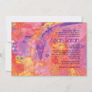 INVITACIÓN DE BAT MITZVAH ESTRELLAS TEXTURIZADAS R