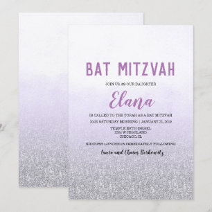 Invitación de Bat Mitzvah Lavanda Ombre