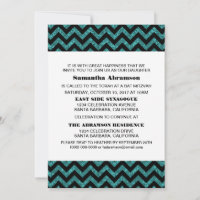 Invitación de Bat Mitzvah, Purpurina de Chevron Tu