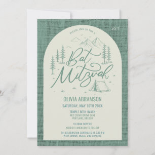 Invitación de Bat Mitzvah tema campamento al aire 