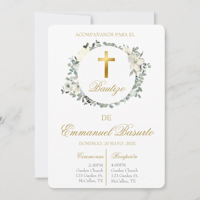 Invitación de bautismo (Anverso)