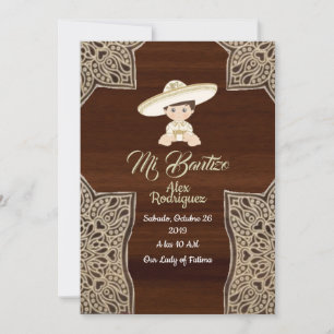 invitación de bautismo de bebé charro
