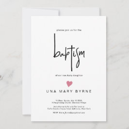 Invitación de bautismo de bebé Chica contemporáneo
