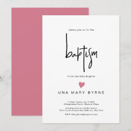 Invitación de bautismo de bebé Chica contemporáneo