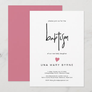 Invitación de bautismo de bebé Chica contemporáneo