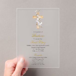invitación de bautismo de santa cruz para niño o n