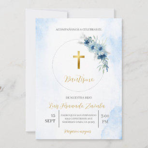 Invitación de bautismo para niño