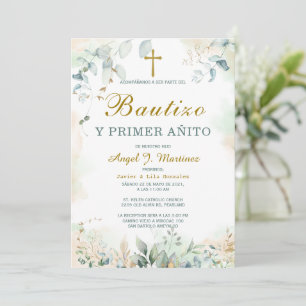 Invitación de Bautismo y Primer Cumpleaños