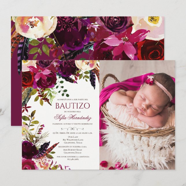Invitación de Bautizo (Anverso / Reverso)