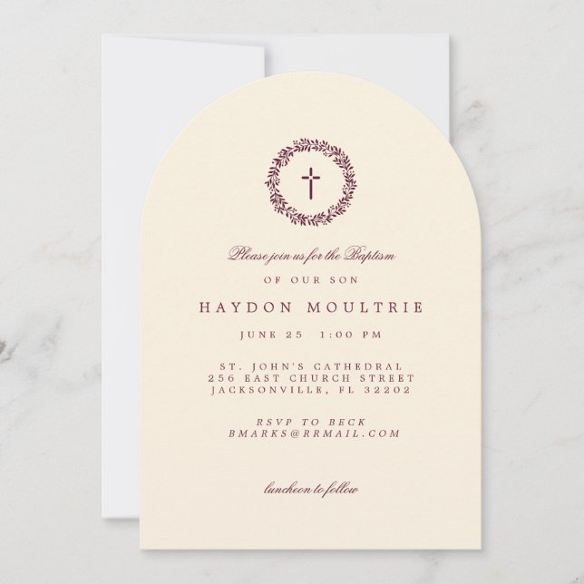 Invitación de Bautizo (Anverso)