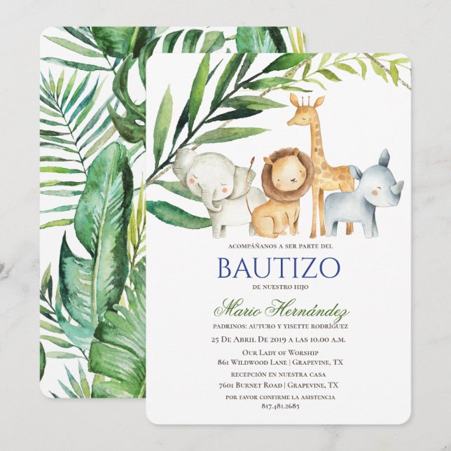 Invitación de Bautizo (Anverso / Reverso)
