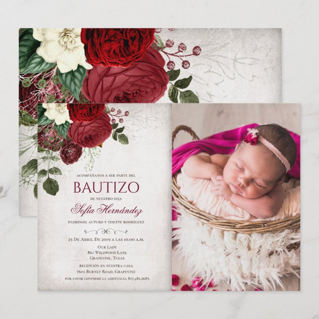 Invitación de Bautizo (Anverso / Reverso)